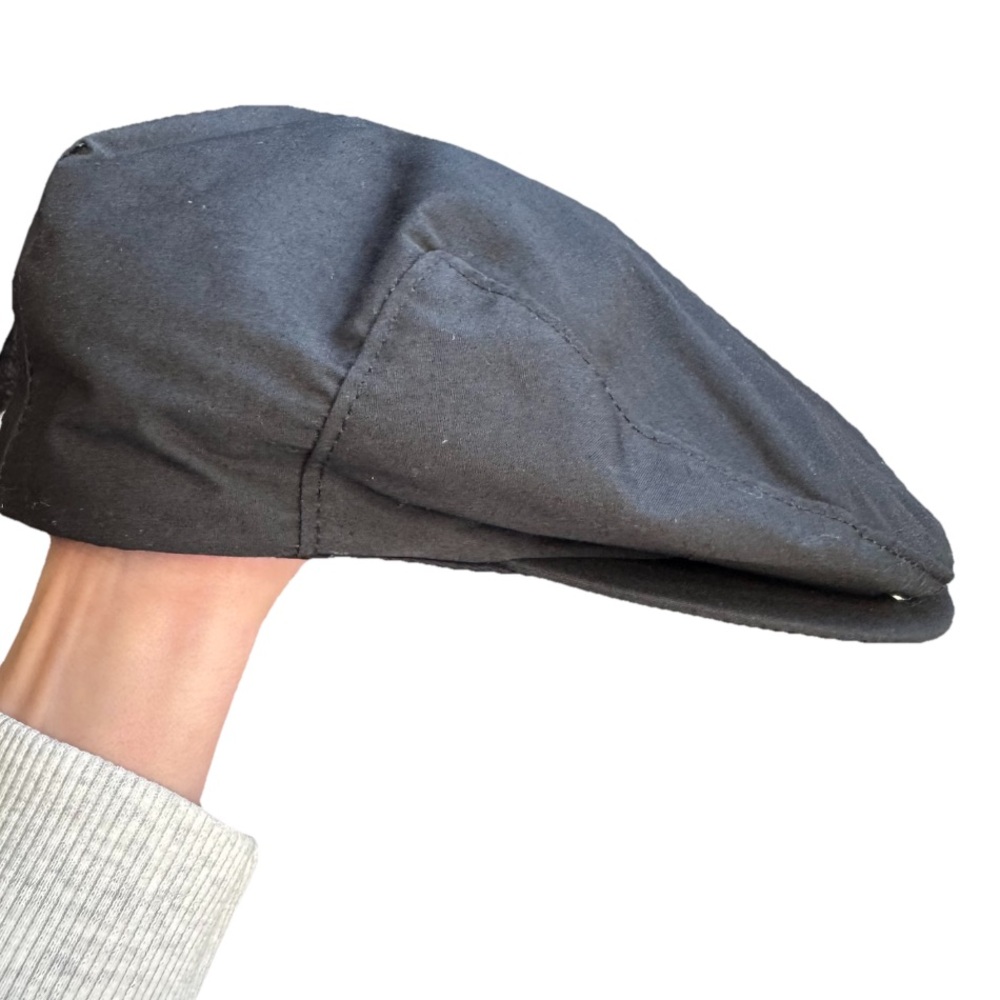 Vintage Stetson Black Hat Driver Sz XL  Cabbie Golf Flat Breathable Linen USA - Picture 3 of 9